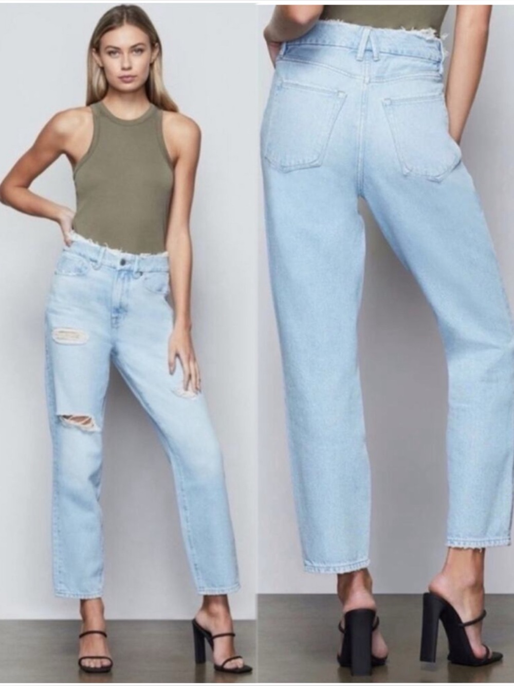 GOOD AMERICAN Good Vintage Straight Leg Jean Blue 447